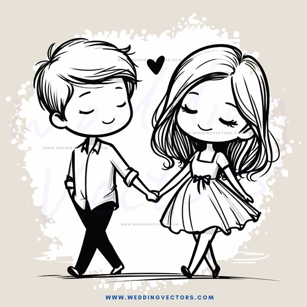 boy and girl with hands together