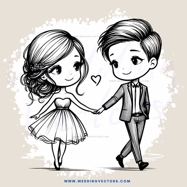 two people holding hands and a heart