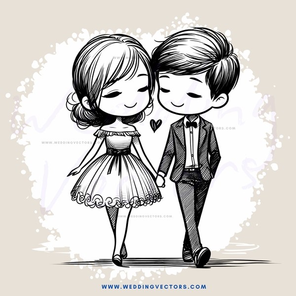 a boy and girl holding hands