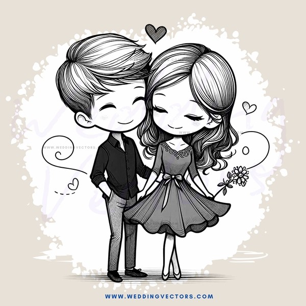 a boy and girl with flowers