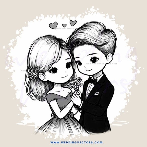 a couple in black and white