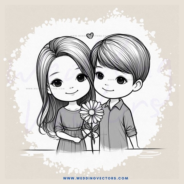 two people with flower
