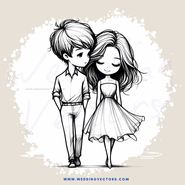 two people in love silhouette