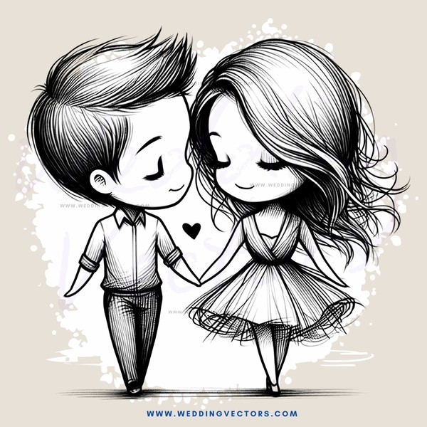 a boy and girl holding hands