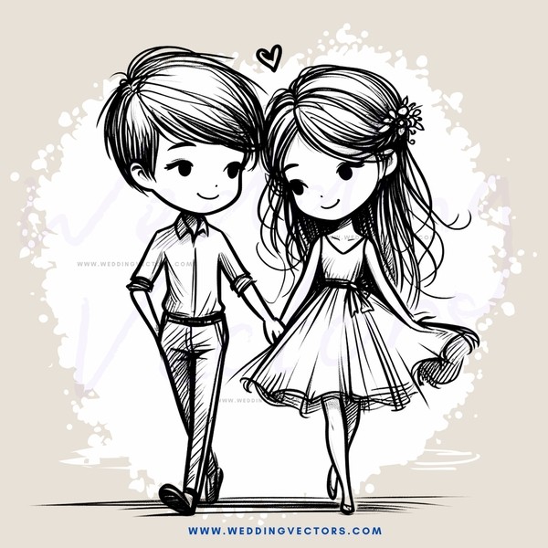 boy and girl holding hands in silhouette