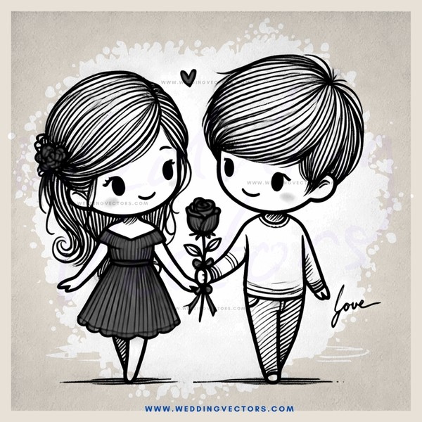 two children holding flowers and each other with an x marking between them