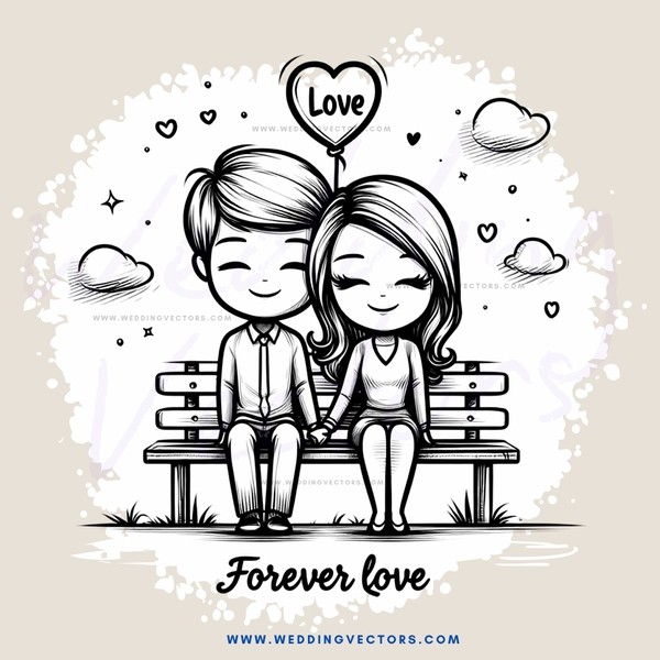 forever love cartoon drawing
