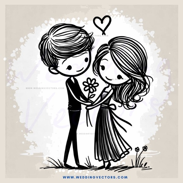 love icon in black and white
