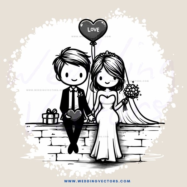 groom and bride on bricks
