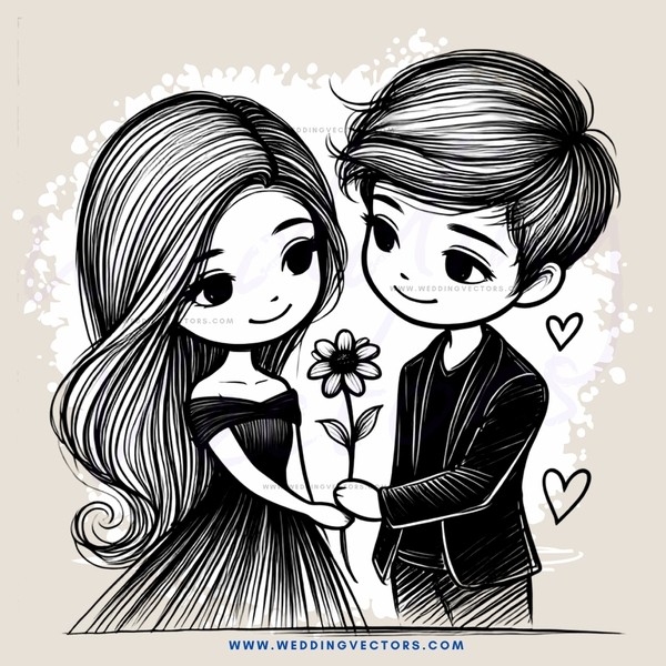 a boy and girl holding each other