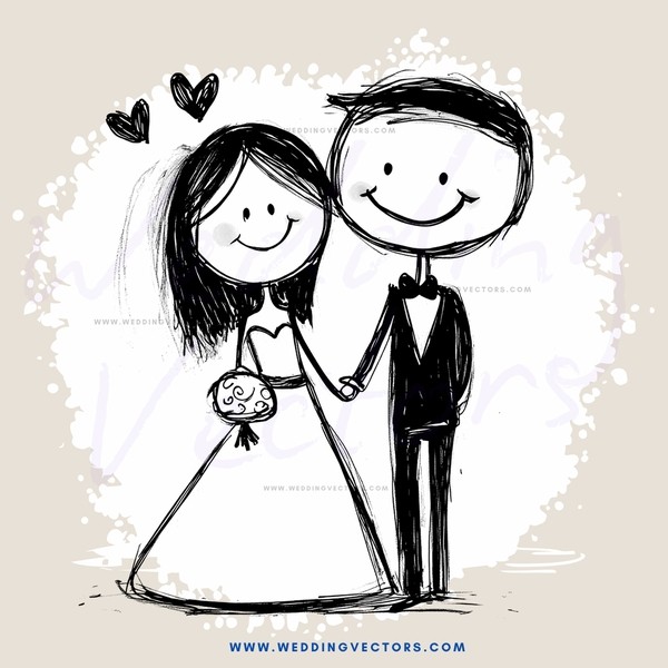 a bride and groom in love