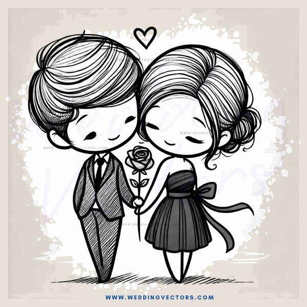 two people holding hands in an illustration