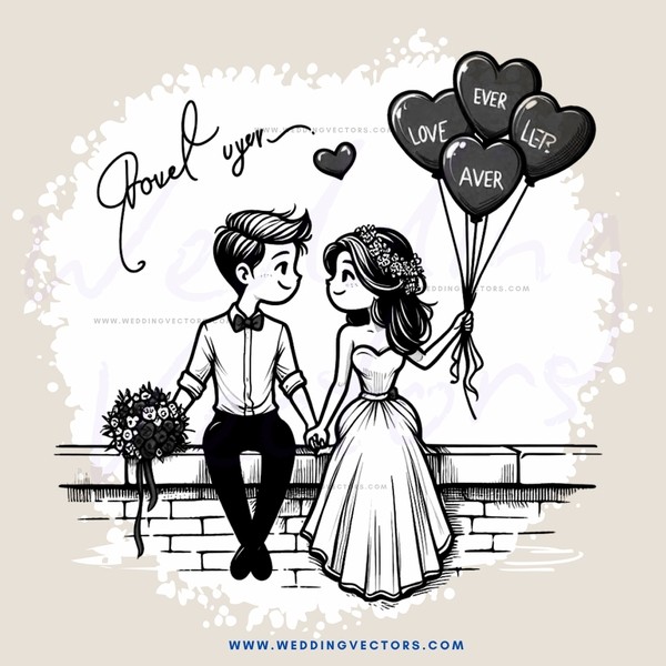 a couple sharing their love with heart balloons