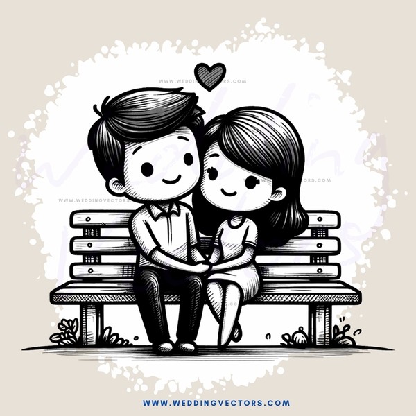 a couple sitting on a bench holding each other's hand