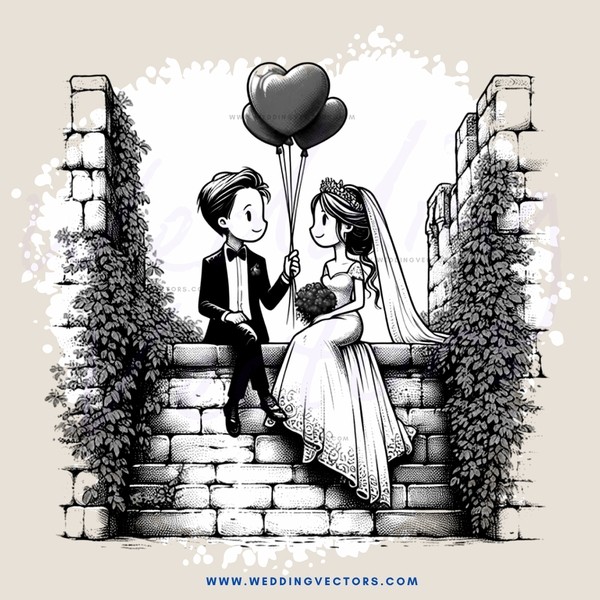 a couple on their wedding day