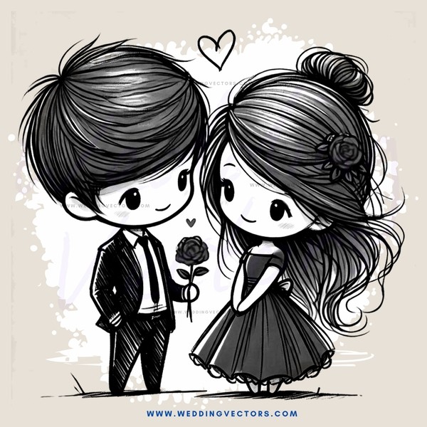 a couple in black and white