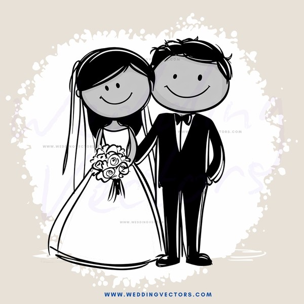 a couple in black and white wedding attire