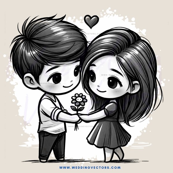 a boy and girl holding each other