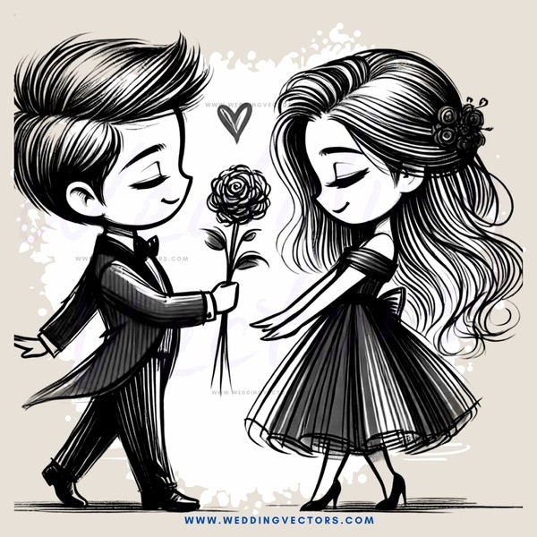 young couple exchanging love
