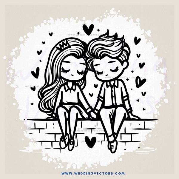 boy and girl sitting on bricks outdoors