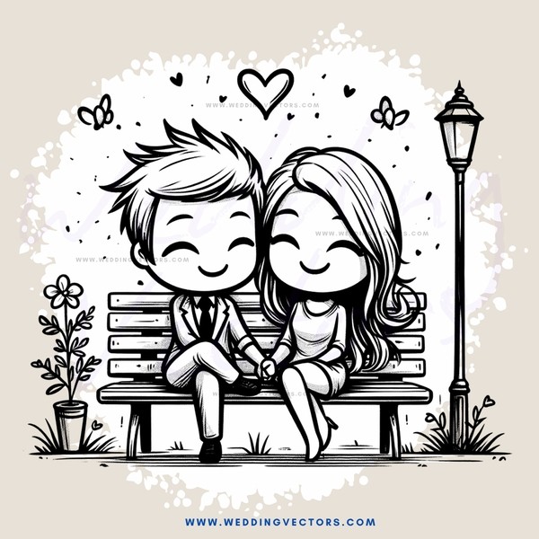 lovebirds on a bench