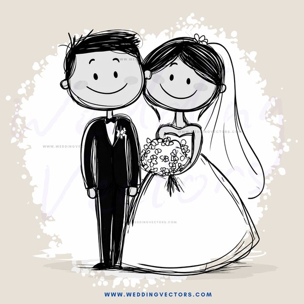 a newlywed couple posing for their picture