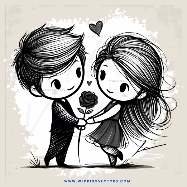 a couple in black and white