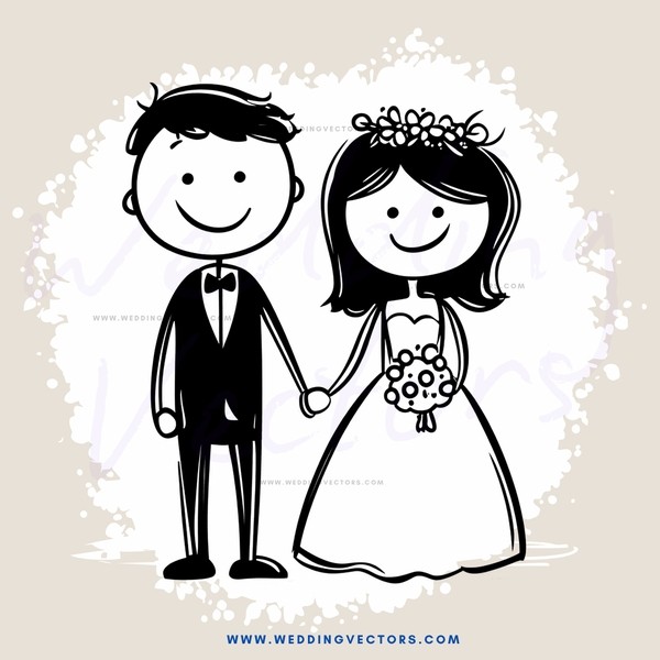a happy couple in black and white
