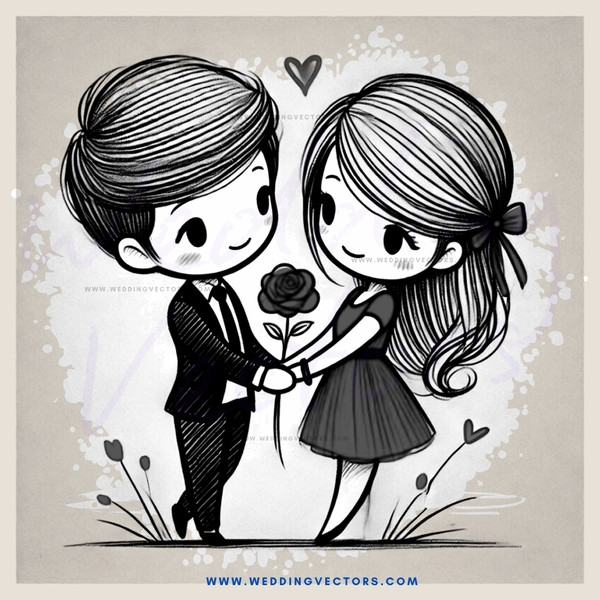 a couple holding hands and flowers