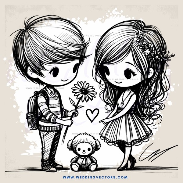 children and a teddy bear with flowers in hair