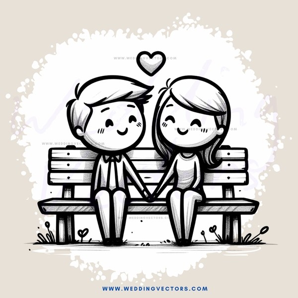 two people sitting on a bench holding hands
