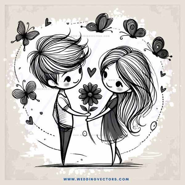 two people sharing a flower