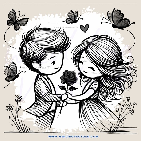 a couple holding hands in front of roses