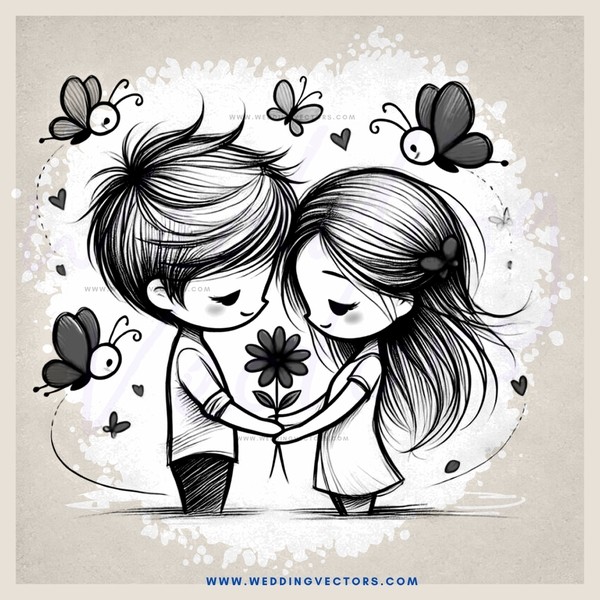 a boy and girl hugging