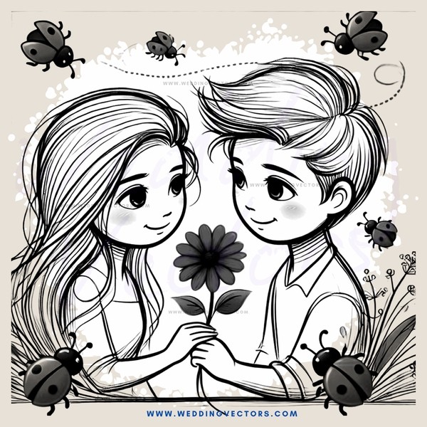 two people holding flowers and bugs