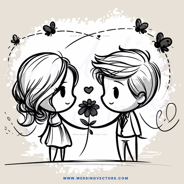 boy and girl with hearts