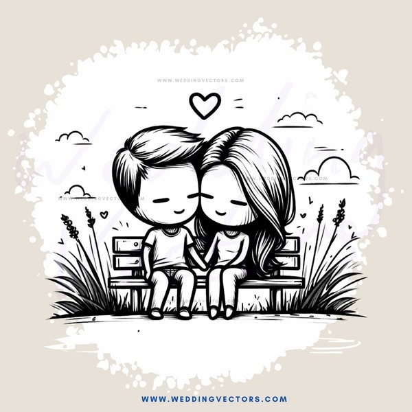 love in cartoon style