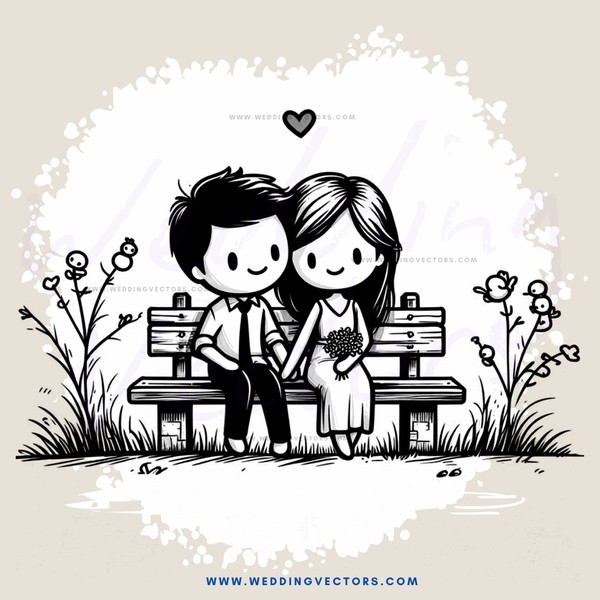 lovers on a bench in nature