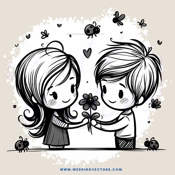 two children holding flowers and butterflies
