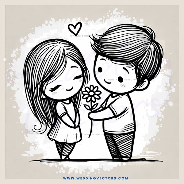 two people holding a flower