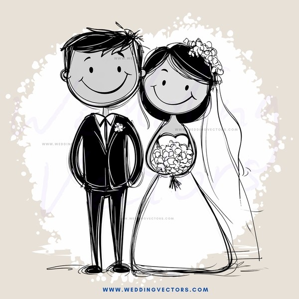 a bride and groom smile for their picture