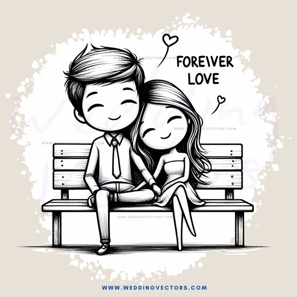 couple on bench love each other
