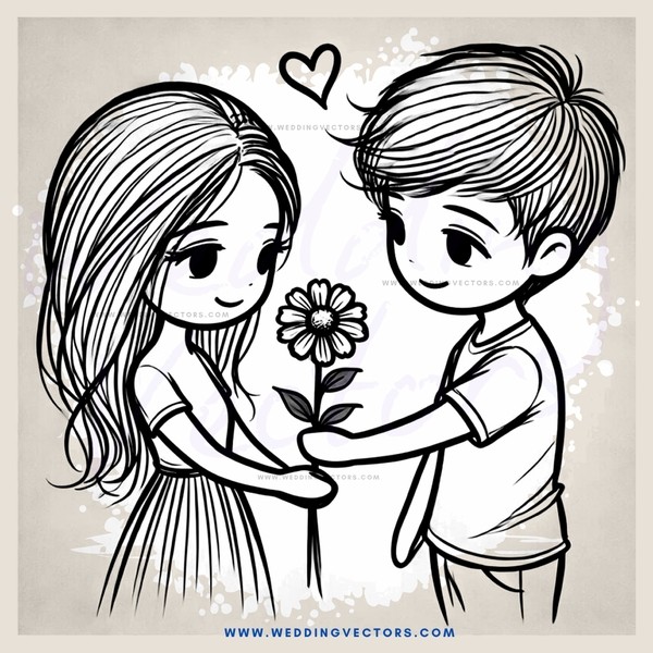 two children holding a flower