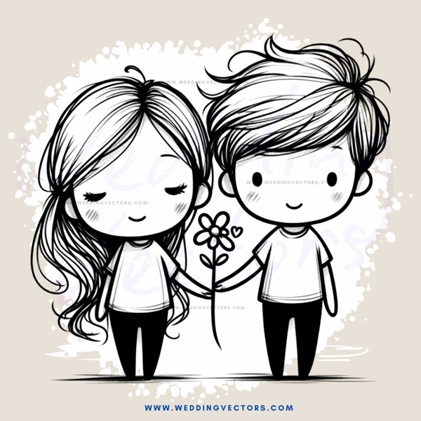 two people holding a flower