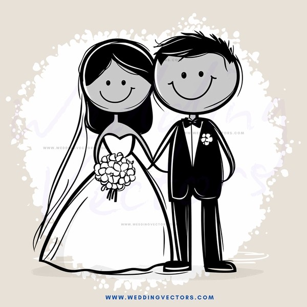a happy bride and groom