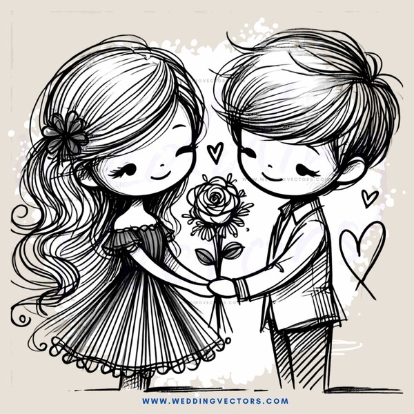 two people holding each other and a rose