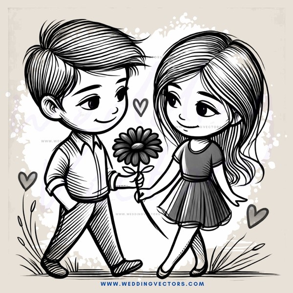 a boy and girl holding hands