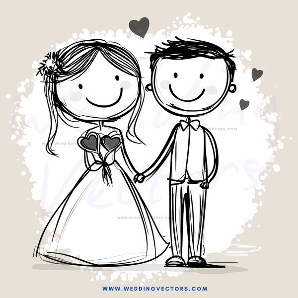 wedding couple holding hands for picture