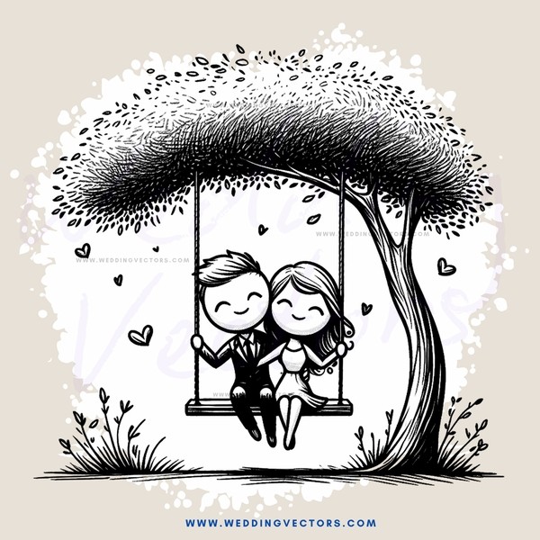 a couple sitting on a bench under a tree