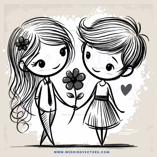 two people holding hands and petals in their mouths